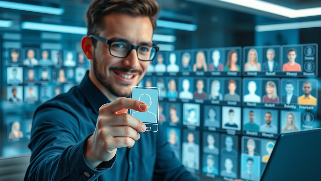 marketer segmenting small business email list with subscriber avatars and tags