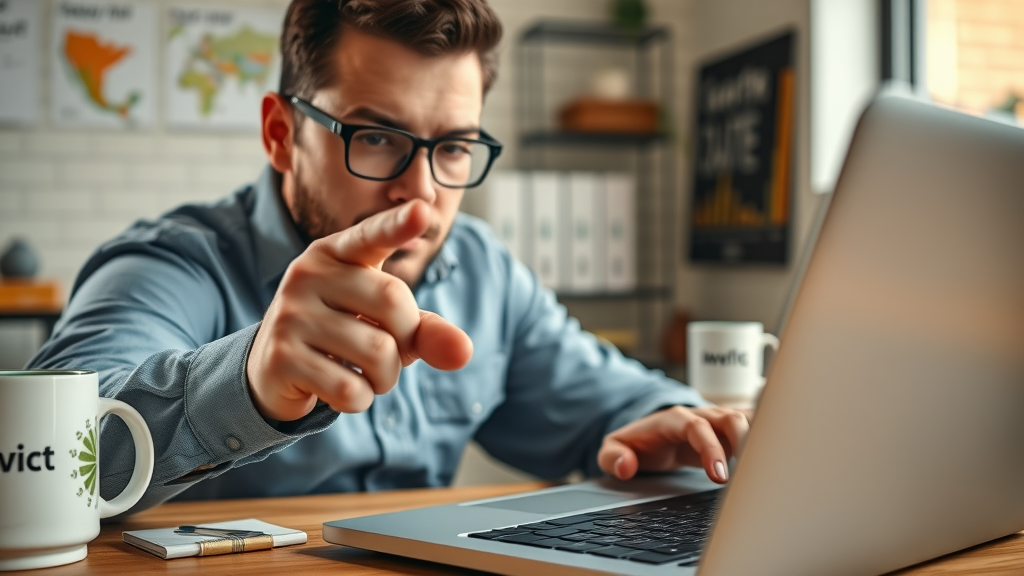 Close-up of a digital marketing specialist auditing a website for an Albuquerque local SEO campaign