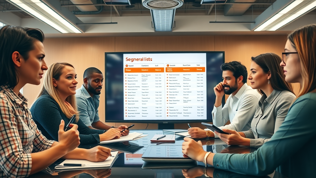 team segmenting email list to improve email open rates