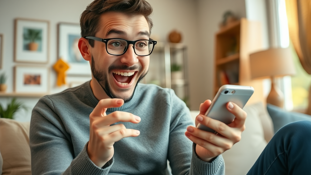 Excited customer engaging with personalized product recommendation email with tailored offer