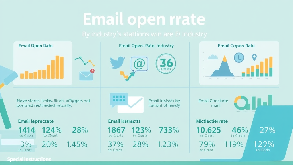 average email open rate by industry infographic