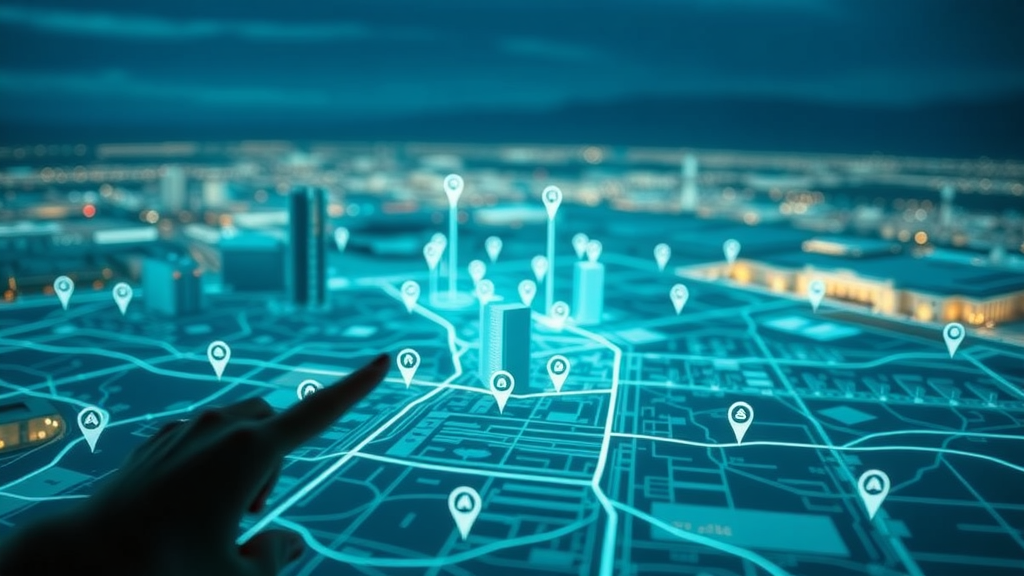 Informative digital map of Albuquerque with business locations highlighted for local SEO