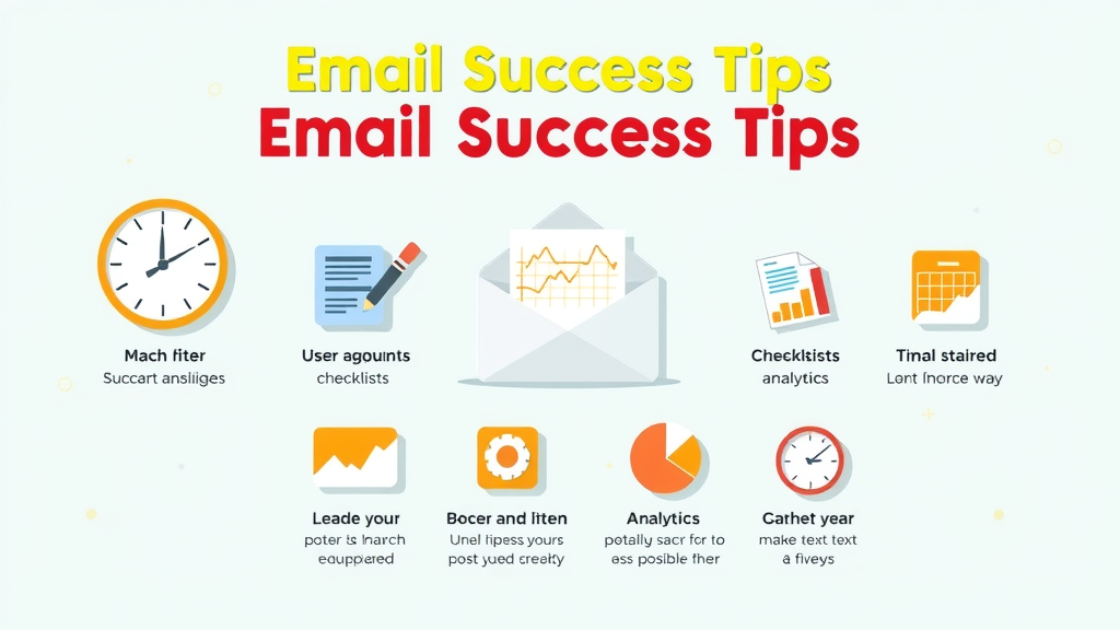 email open rate optimization infographic for success tips and key takeaways