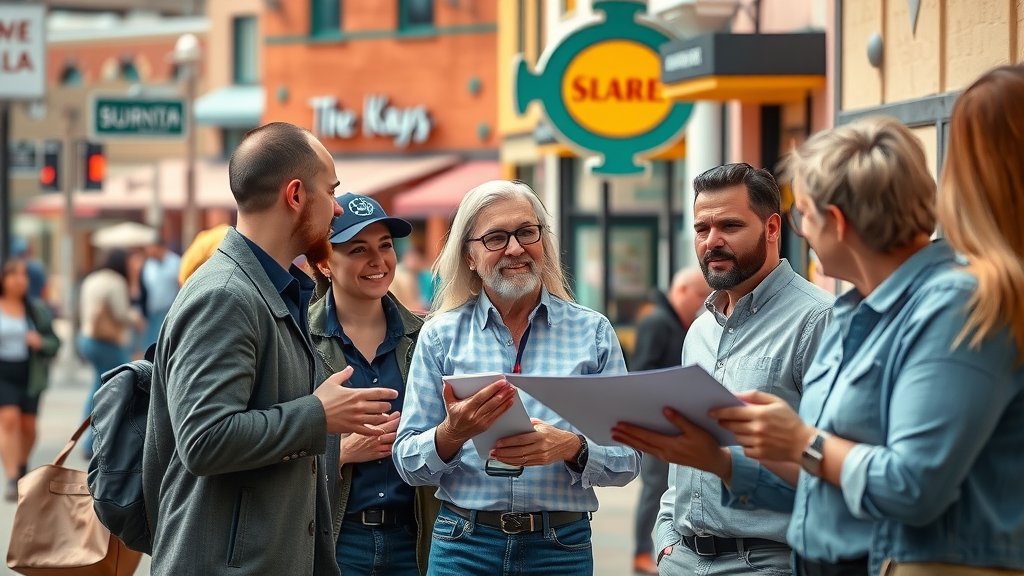 Vibrant Albuquerque business district bustling with entrepreneurs, showcasing small business growth Albuquerque