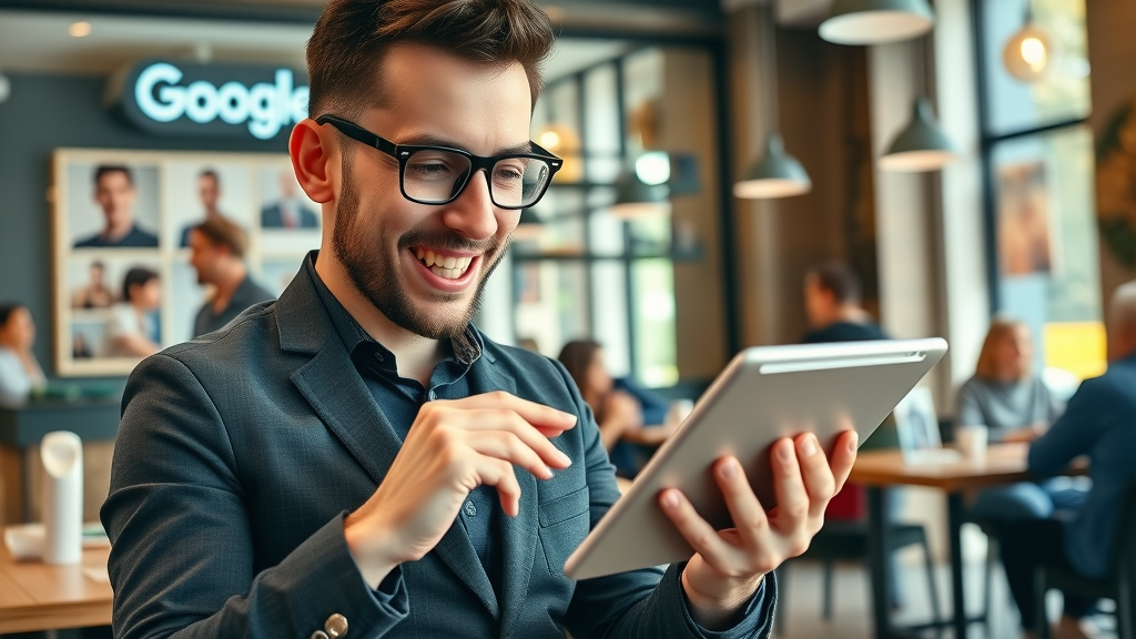 entrepreneur optimizing Google Business Profile with small business SEO tips