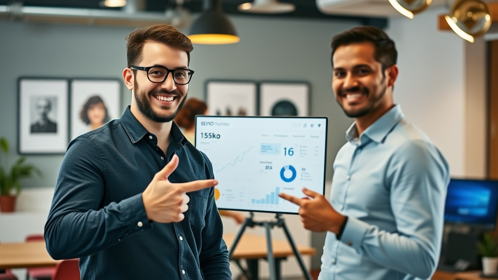 Albuquerque SEO agency presenting local SEO services dashboard to small business client