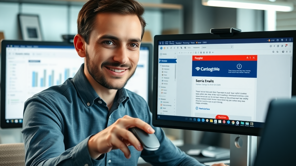 Marketing professional compares generic vs personalized email with tailored offer and recipient name