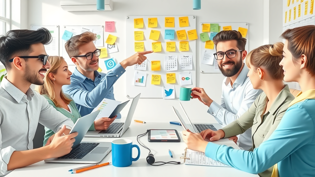 business team planning a social media marketing campaign for small businesses