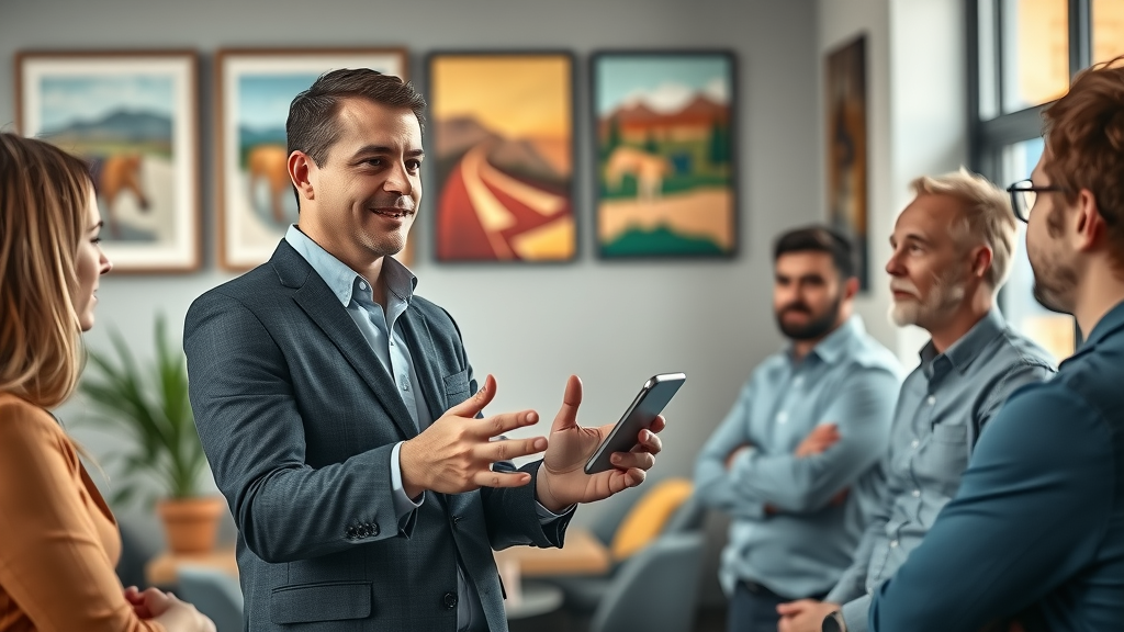 Digital marketing agency in Albuquerque presenting strategy to small business owners