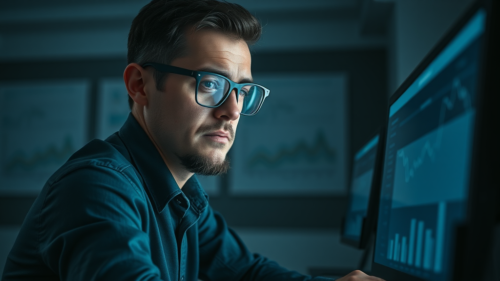 marketer analyzing dropping email open rates on computer