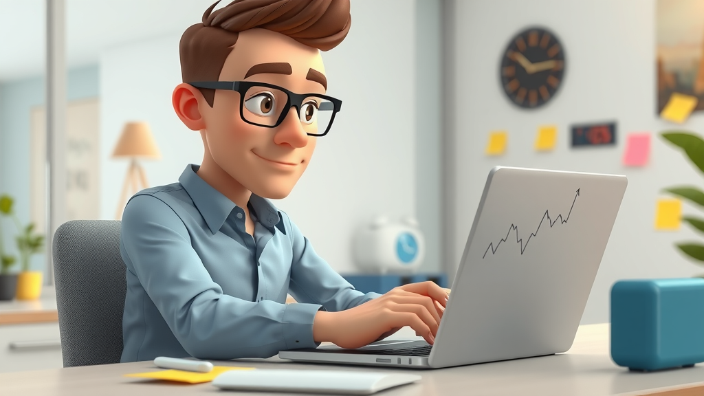 marketer running A/B test and campaign schedule optimization on laptop for email automation for small business