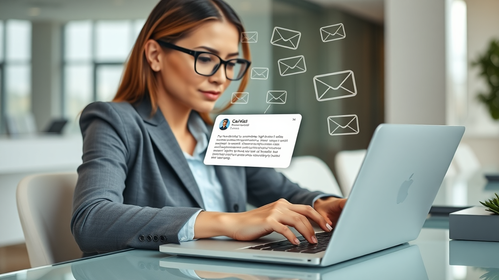 businesswoman sending automated transactional emails order confirmation via email automation for small business