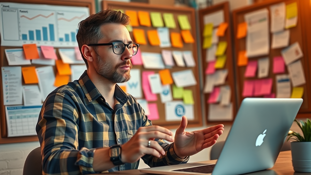 Marketer brainstorming actionable personalized email marketing tactics using sticky notes