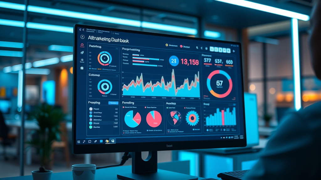 advanced digital marketing dashboard showing AI analytics and campaign success for an Albuquerque business