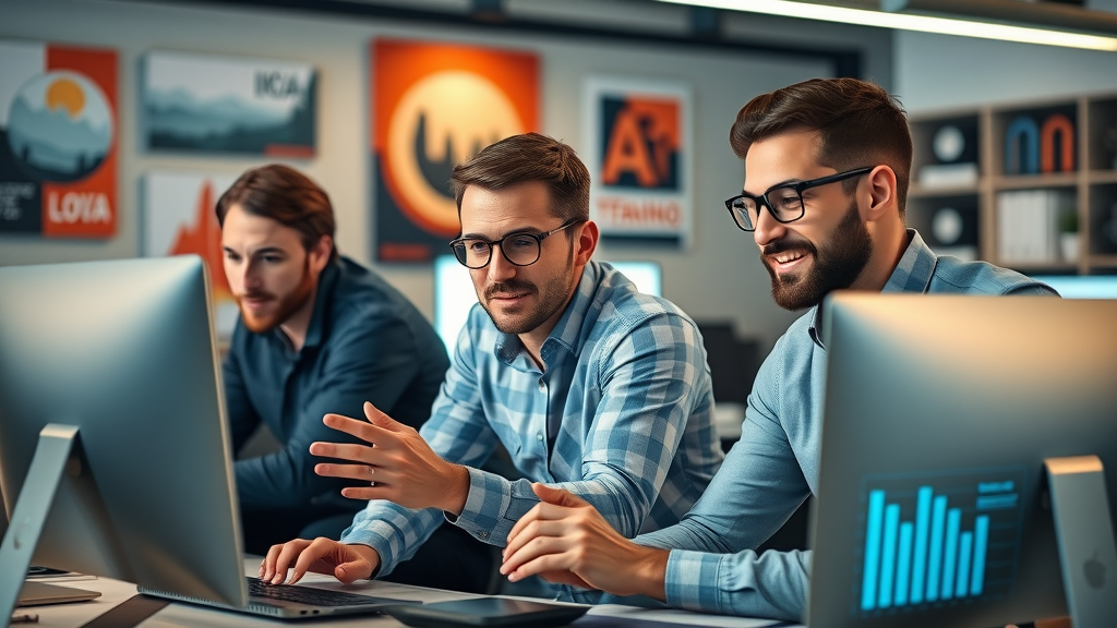 Modern digital marketing team in Albuquerque office strategizing about local SEO Albuquerque growth