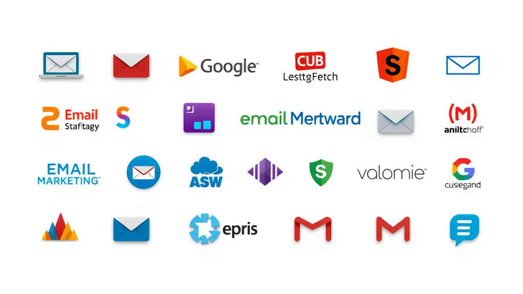 colorful grid of best email marketing software logos for 2024