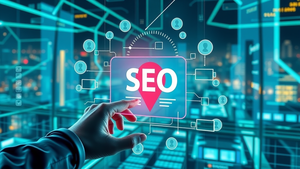 search engine optimization for small businesses - technical SEO illustration with location pin