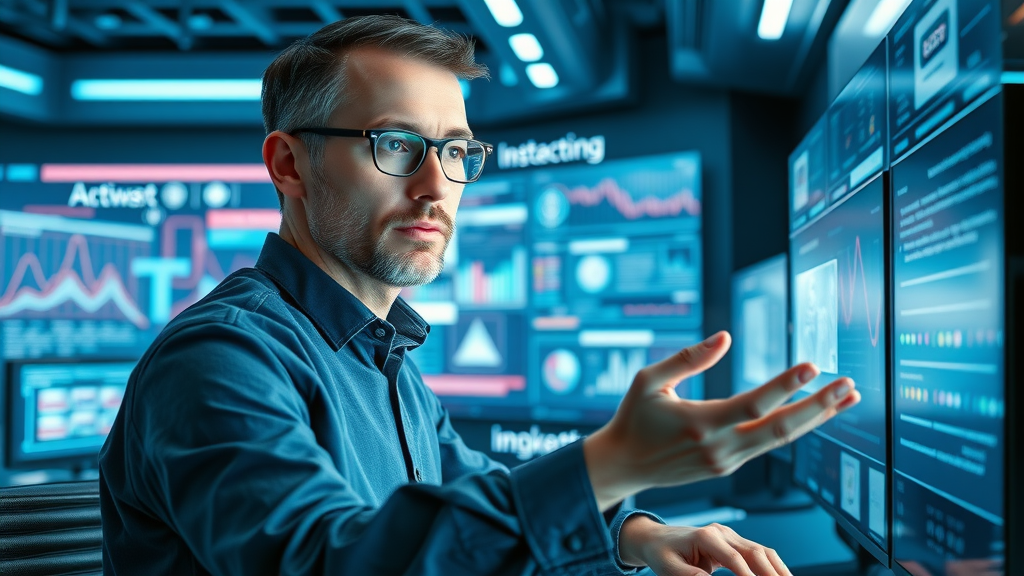 Marketing technologist leveraging AI-driven personalized email marketing platform and automated data insights