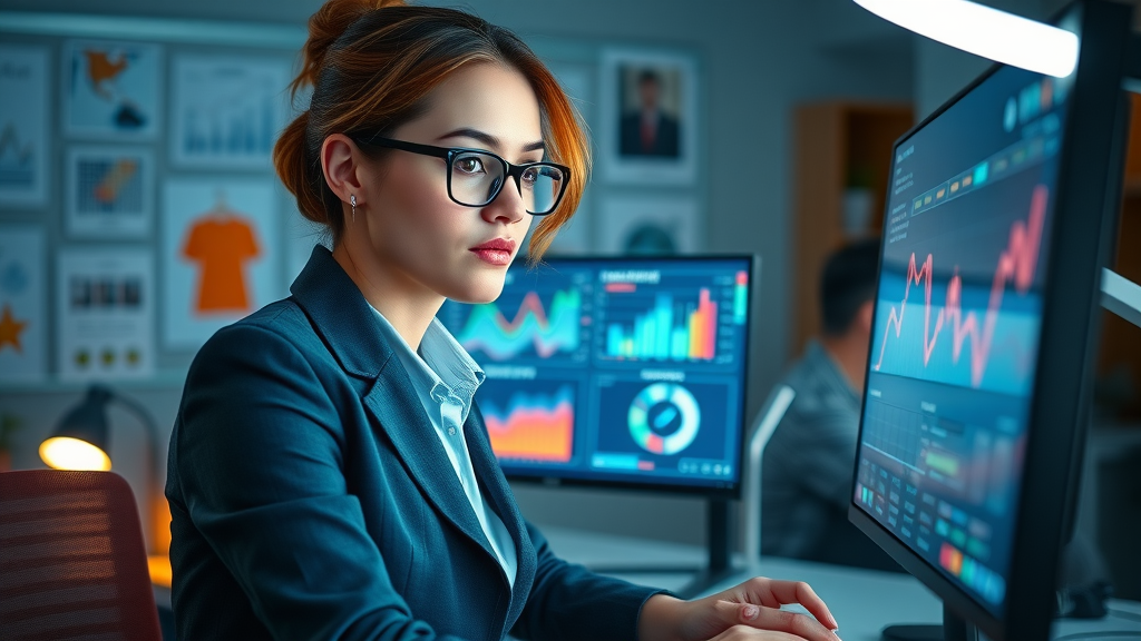 businesswoman analyzing online marketing analytics for small businesses