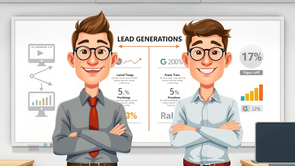 Lead generation strategies comparison chart for construction lead generation
