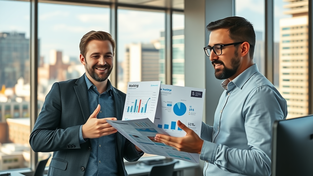 digital marketing Albuquerque downtown business owners reviewing marketing analytics