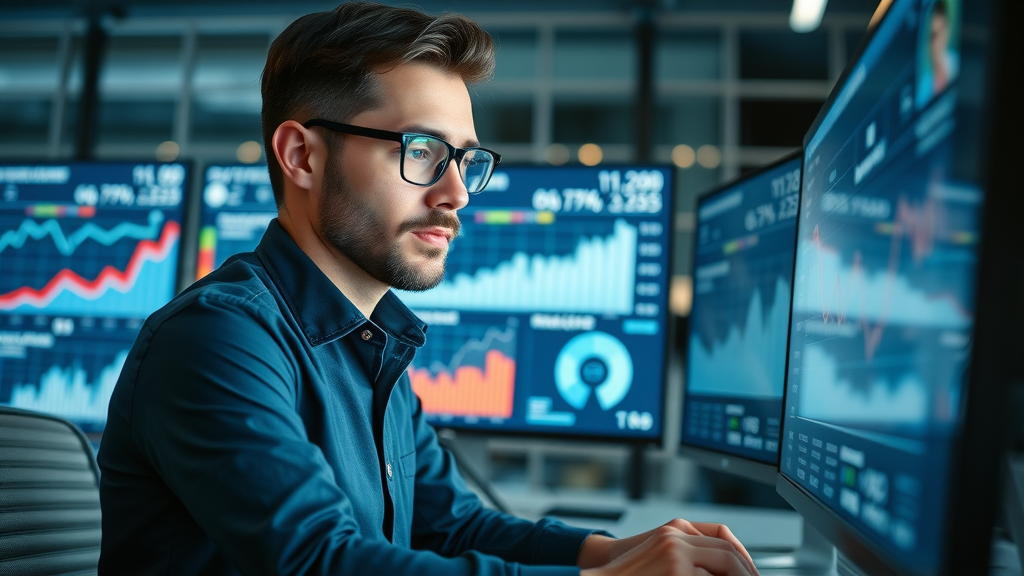 Marketing manager analyzing digital marketing performance metrics. Digital business marketing data insights.