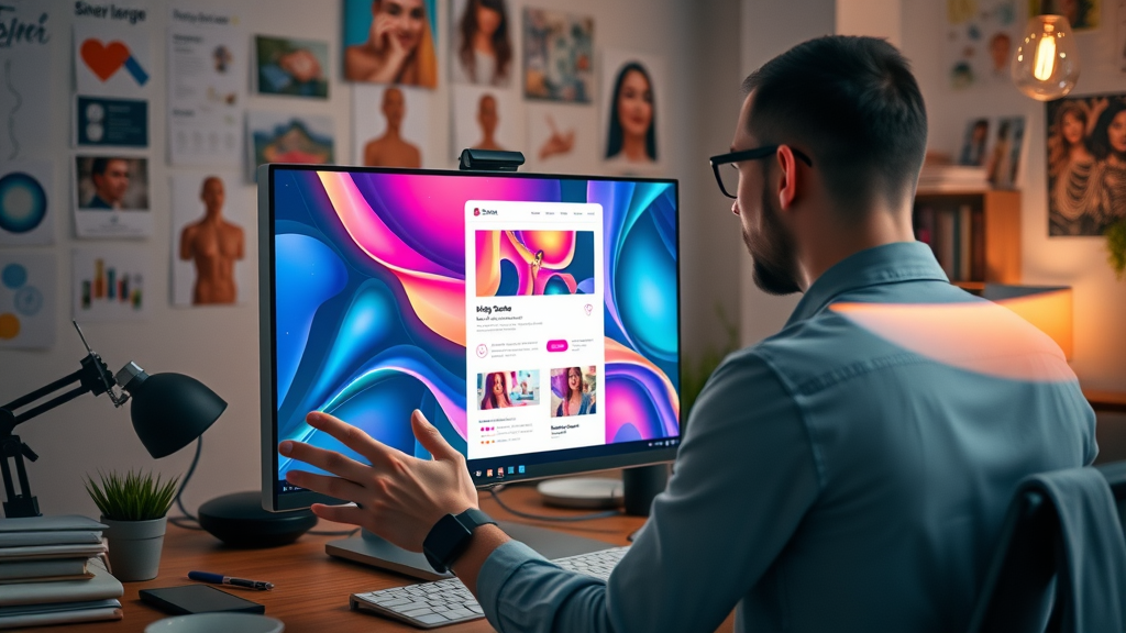 designer creating email template for small business marketing campaign