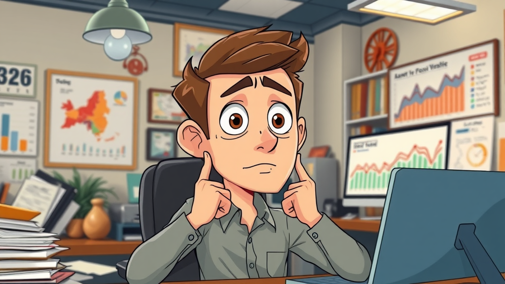 Frustrated Albuquerque small business owner struggling with local SEO mistakes, worried about poor web traffic