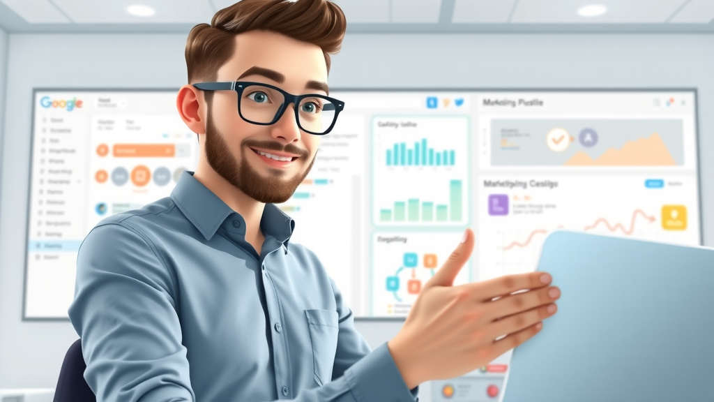 professional exploring top marketing software features in a clean dashboard interface