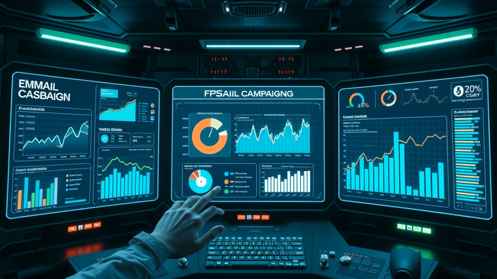 digital dashboard displaying email open rate metrics and KPIs