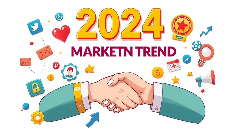Infographic visualizing top small business marketing trends for 2024. Small business marketing strategies for modern success.