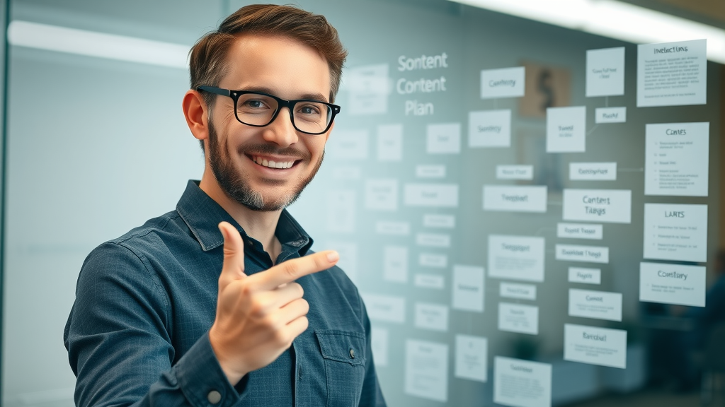 content marketing strategies transparent screen mind-map