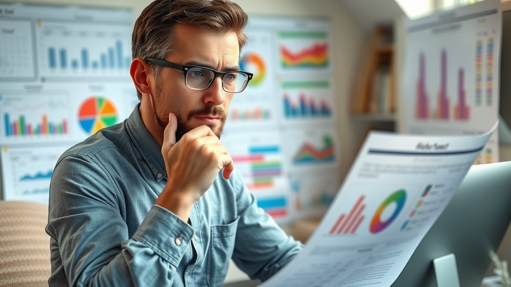 marketing strategist planning PPC ad scheduling and split tests for Albuquerque business, colorful charts and data analysis