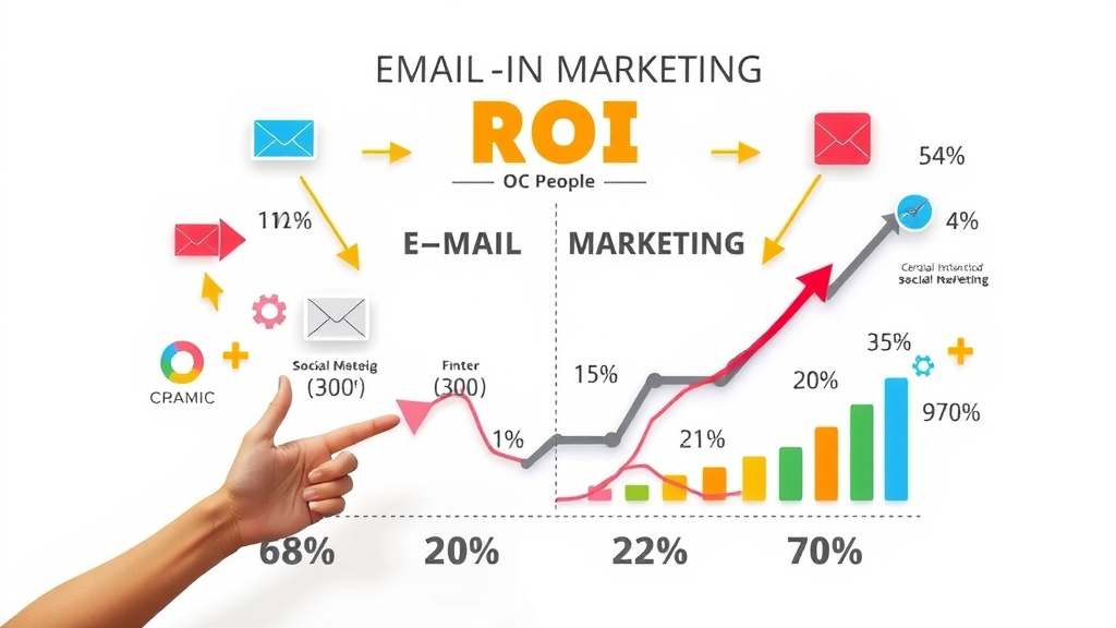 Infographic chart comparing ROI of email marketing, social media, and other marketing channels for small businesses