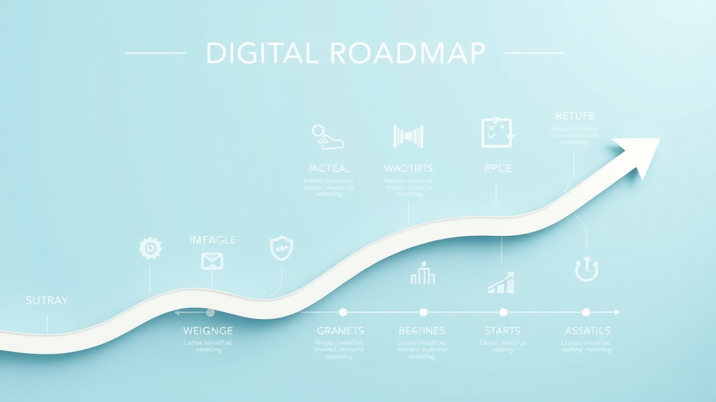 Digital marketing strategy roadmap for startups showing steps from awareness to growth using SEO, PPC, and Email