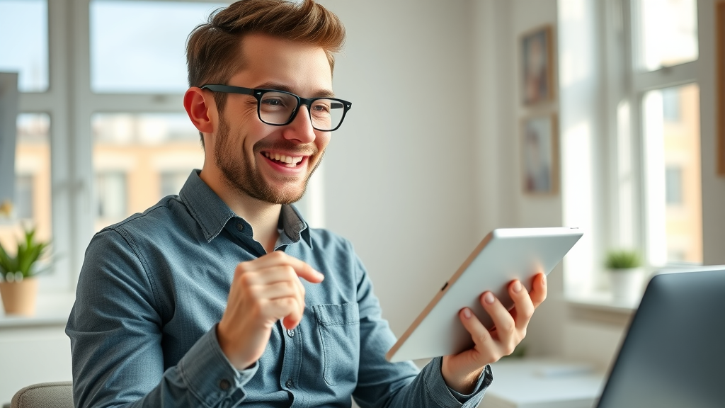 entrepreneur launching small business email campaign with checklist