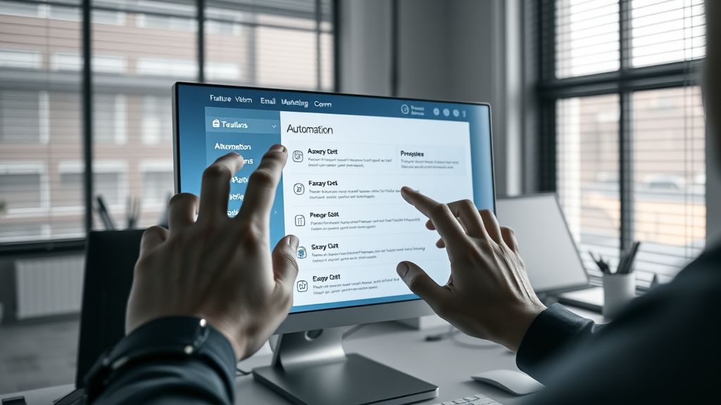 feature-rich email marketing platform interface being configured for advanced automation workflows by small business team