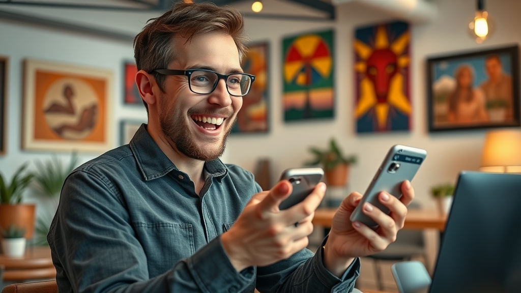 Digital marketer leveraging social media for Albuquerque business engagement in a creative workspace